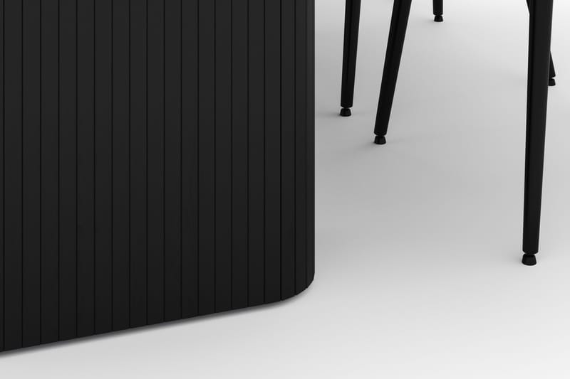 Kopparbo Spisegruppe 200-206cm med 8 Alsarp Spisestole - Sort - Møbler - Borde - Spisebordssæt