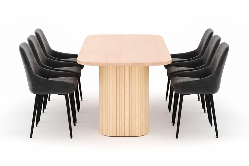 Kopparbo Spisegruppe 200x90cm med 6 Alsarp Spisestole - Nature - Møbler - Borde - Spisebordssæt