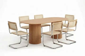 Kopparbo spisegruppe oval 180 cm eg med 6 Build-spisebordsstole - Eg - Møbler - Borde - Spisebordssæt