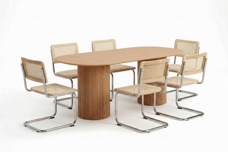 Kopparbo spisegruppe oval 180 cm eg med 6 Build spisestole - Eg - Møbler - Borde - Spisebordssæt