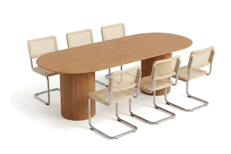 Kopparbo spisegruppe oval 220 cm eg med 8 Build spisestole, Eg