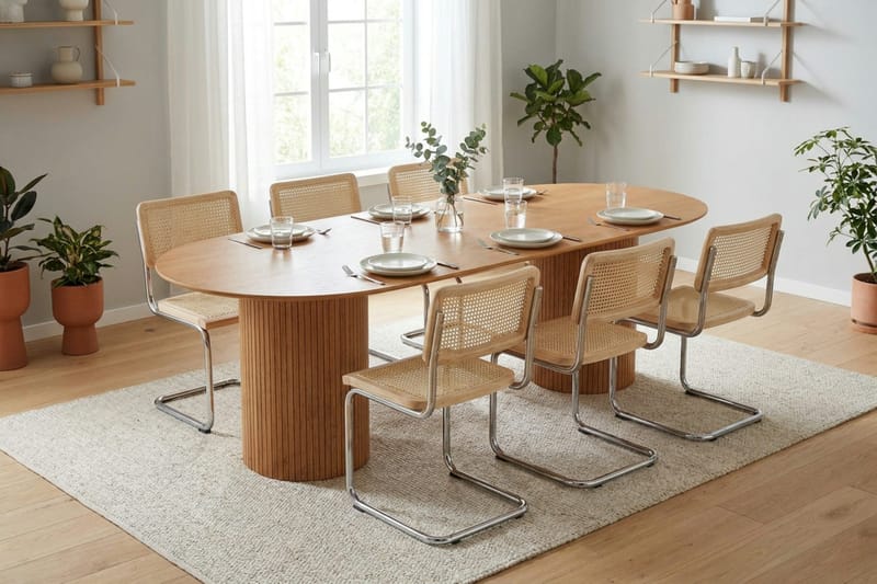 Kopparbo spisegruppe oval 220 cm eg med 8 Build spisestole - Eg - Møbler - Borde - Spisebordssæt