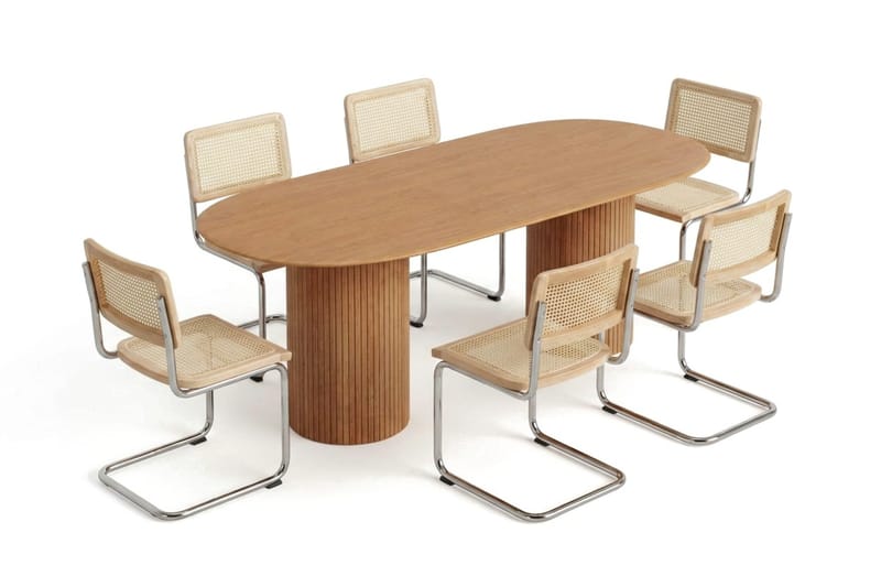 Kopparbo spisegruppe oval 220 cm eg med 8 Build spisestole - Eg - Møbler - Borde - Spisebordssæt