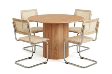 Kopparbo spisegruppe rund 110 cm eg med 4 Build-spisebordsstole - Eg - Møbler - Borde - Spisebordssæt