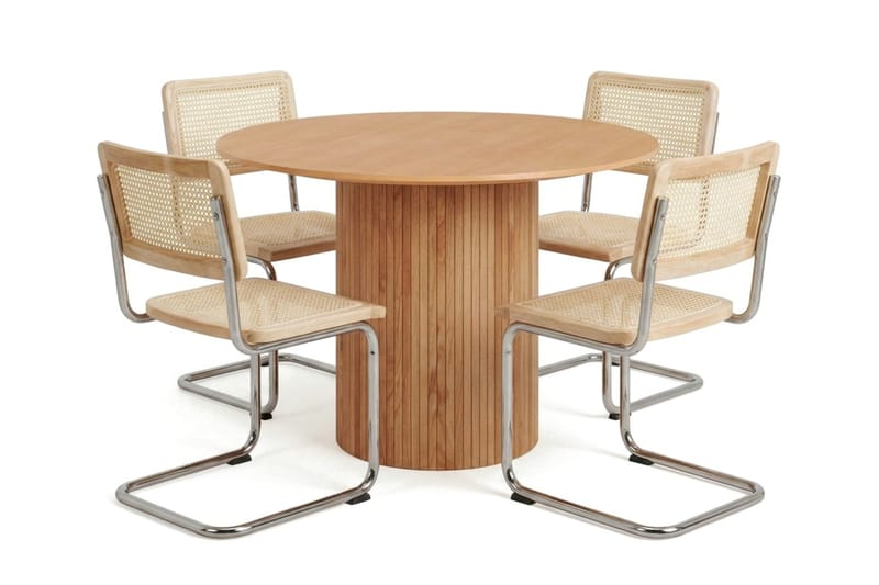 Kopparbo spisegruppe rund 110 cm eg med 4 Build-spisebordsstole - Eg - Møbler - Borde - Spisebordssæt