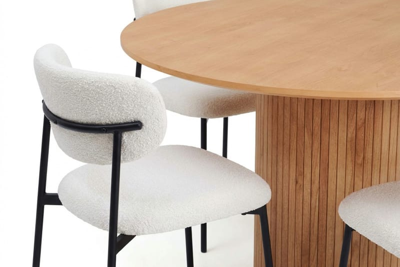 Kopparbo spisegruppe rund 110 cm eg med 4 Lucy spisestole - Eg - Møbler - Borde - Spisebordssæt