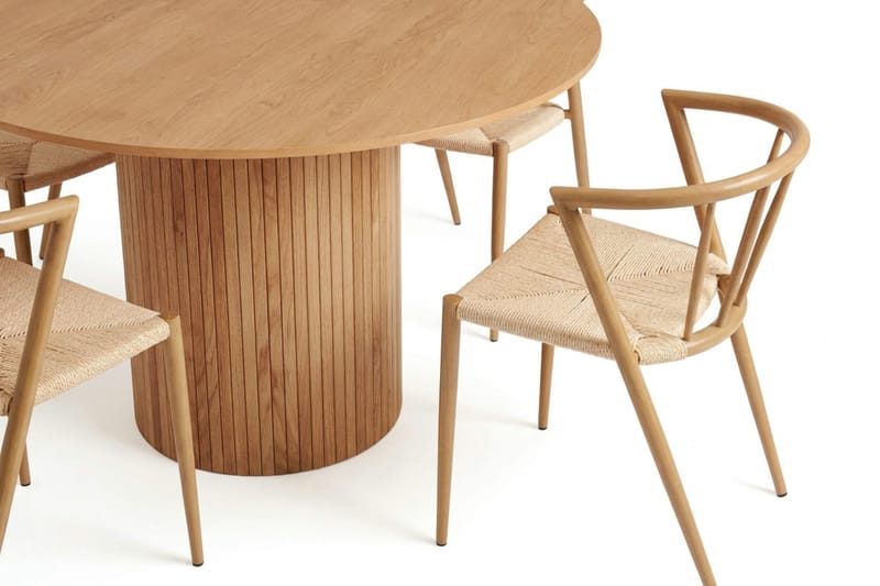 Kopparbo spisegruppe rund 110 cm eg med 4 Winston spisestole - Eg - Møbler - Borde - Spisebordssæt