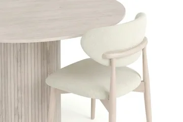 Kopparbo spisegruppe rund 110 cm hvidbejdset med 4 Molly-spisebordsstole - Hvidbejdset - Møbler - Borde - Spisebordssæt