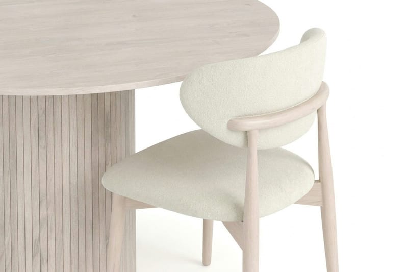 Kopparbo spisegruppe rund 110 cm hvidbejdset med 4 Molly-spisebordsstole - Hvidbejdset - Møbler - Borde - Spisebordssæt