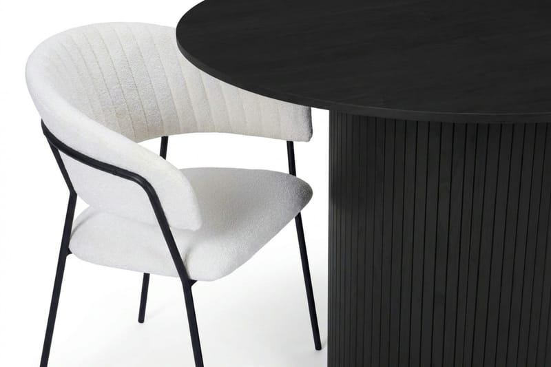 Kopparbo spisegruppe rund 110 cm sort med 4 Karol spisestole - Sort - Møbler - Borde - Spisebordssæt
