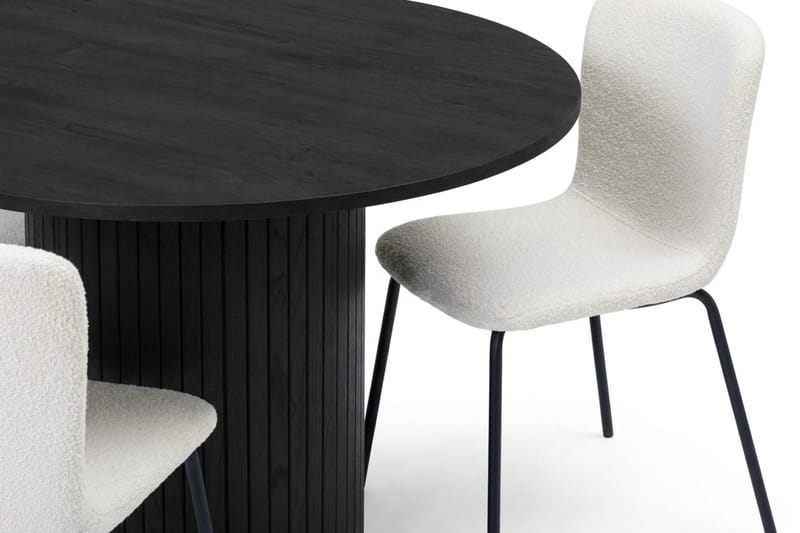 Kopparbo spisegruppe rund 110 cm sort med 4 Katy spisestole - Sort - Møbler - Borde - Spisebordssæt