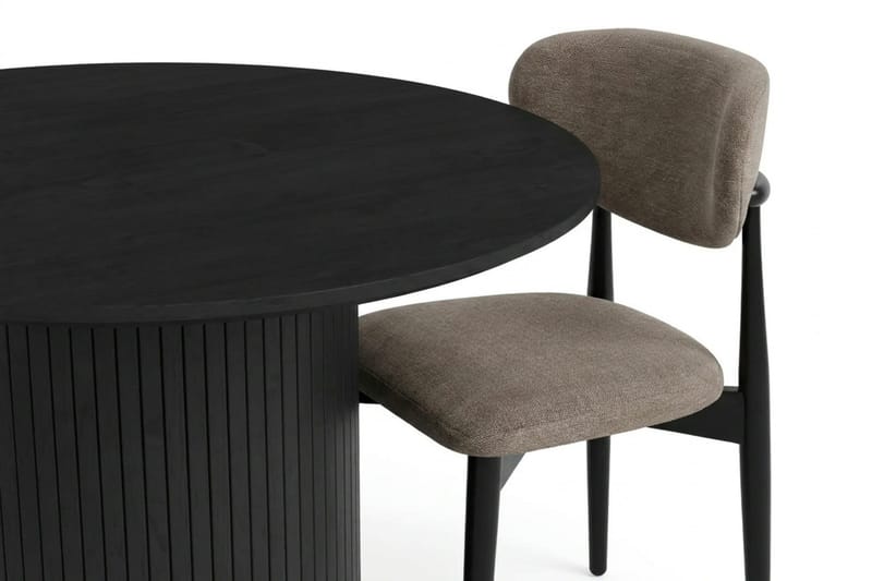 Kopparbo spisegruppe rund 110 cm sort med 4 Molly spisebordsstole - Sort - Møbler - Borde - Spisebordssæt