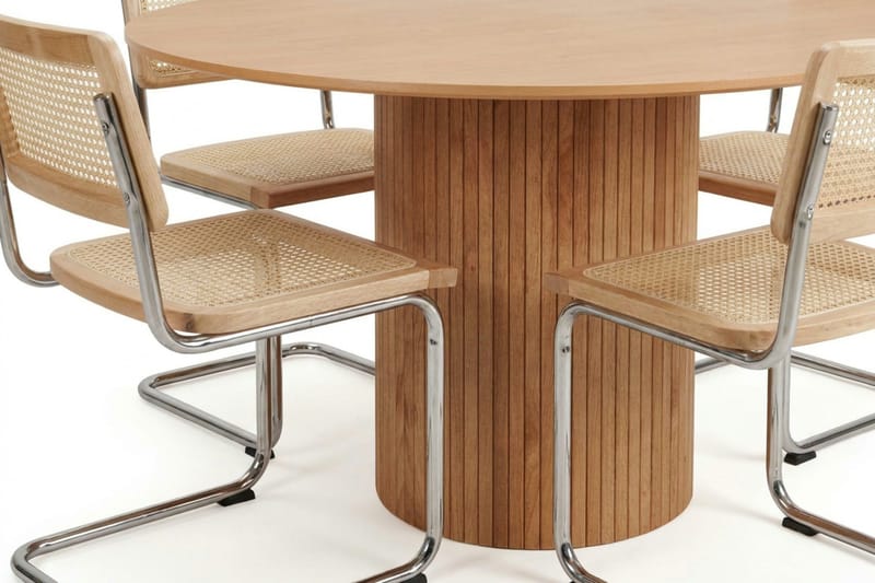 Kopparbo spisegruppe rund 130 cm eg med 6 Build spisestole - Eg - Møbler - Borde - Spisebordssæt