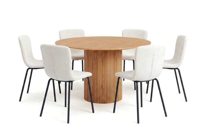 Kopparbo spisegruppe rund 130 cm eg med 6 Katy spisestole - Eg - Møbler - Borde - Spisebordssæt