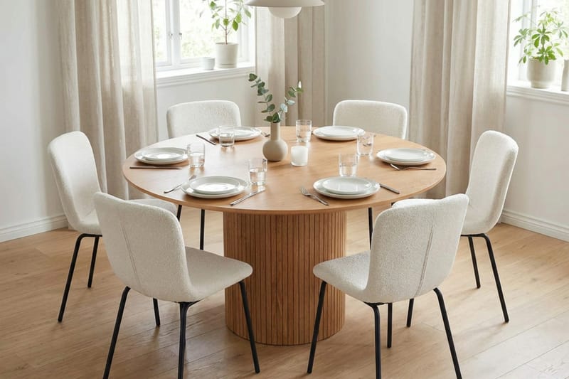 Kopparbo spisegruppe rund 130 cm eg med 6 Katy spisestole - Eg - Møbler - Borde - Spisebordssæt