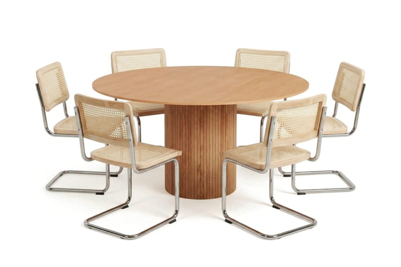 Kopparbo spisegruppe rund 150 cm eg med 6 Build spisestole, Eg