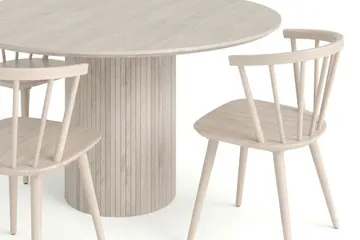Kopparbo spisegruppe rund 150 cm hvidbejdset med 6 Tyrö spisebordsstole - Hvidbejdset - Møbler - Borde - Spisebordssæt