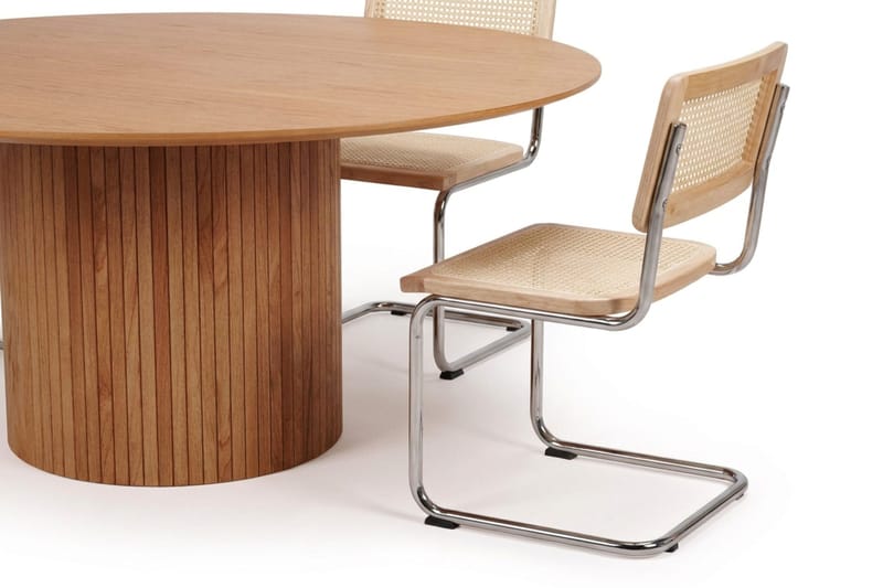 Kopparbo spisegruppe rund 180 cm eg med 8 Build spisestole - Eg - Møbler - Borde - Spisebordssæt