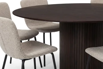 Kopparbo spisegruppe rund 180 cm røget eg med 8 Katy spisebordsstole - Røget eg - Møbler - Borde - Spisebordssæt