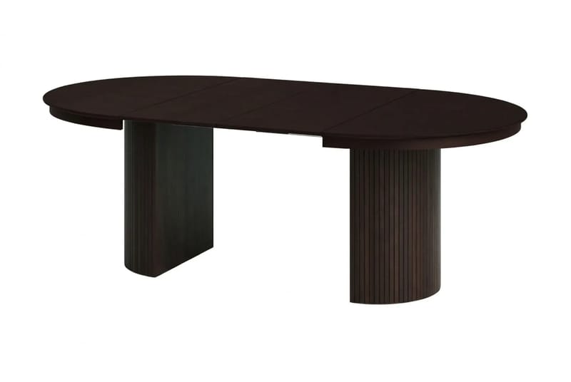 Kopparbo spisegruppe udtrækkelig rund 120-220 cm røget eg med 4 Dastoori spisestole - Røget eg - Møbler - Borde - Spisebordssæt