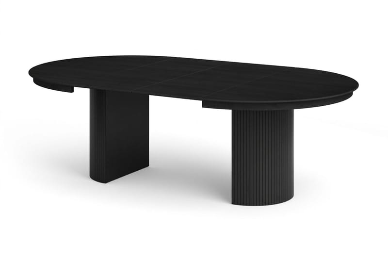 Kopparbo spisegruppe udtrækkelig rund 140-220 cm sort med 6 Malte spisestole - Møbler - Borde - Spisebordssæt
