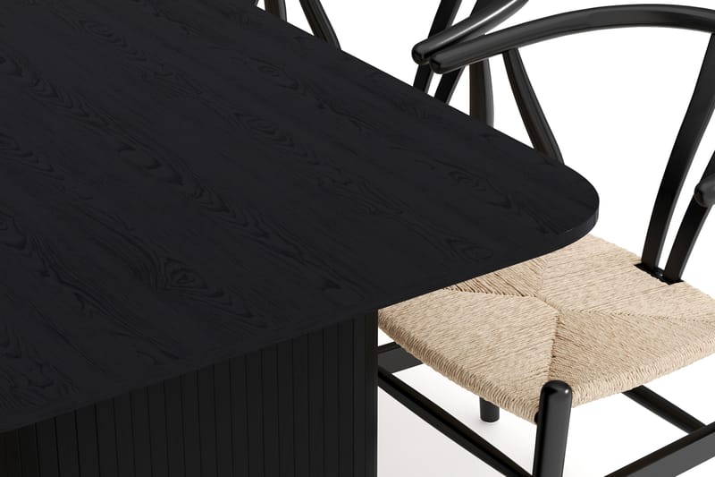 Kopparbo Spisegruppe udvides 180-240 cm med 6 Dastoori Spisestol - Sort - Møbler - Borde - Spisebordssæt