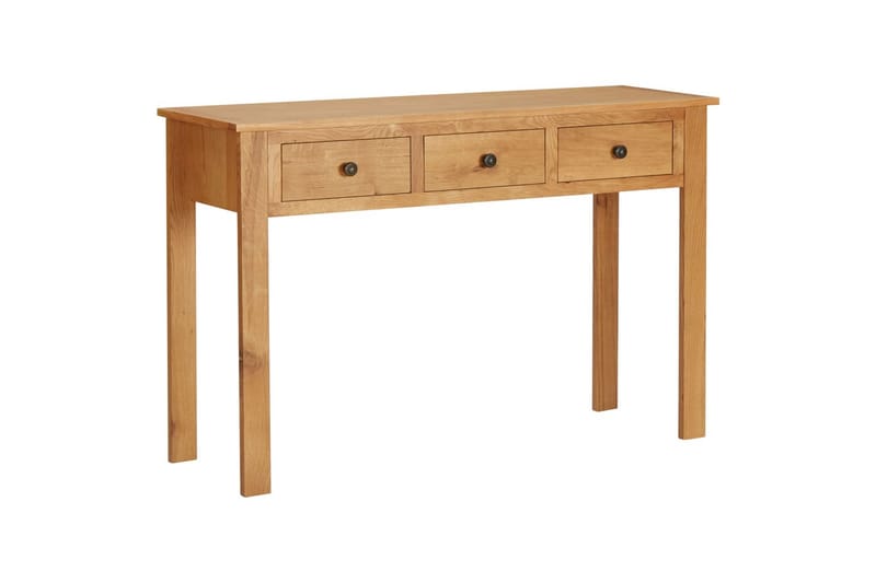 kosmetikbord 110x40x75 cm massivt egetræ - Brun - Møbler - Borde - Sminkebord & konsolbord