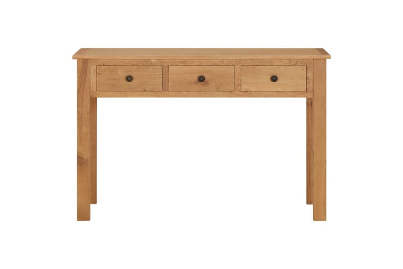 kosmetikbord 110x40x75 cm massivt egetræ - Brun - Møbler - Borde - Sminkebord & konsolbord