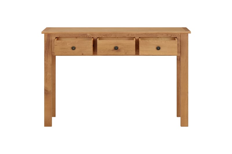 kosmetikbord 110x40x75 cm massivt egetræ - Brun - Møbler - Borde - Sminkebord & konsolbord