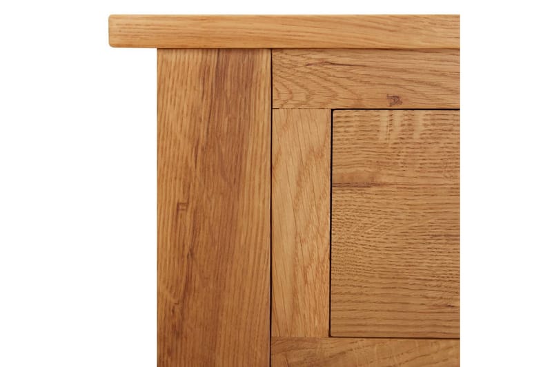 kosmetikbord 110x40x75 cm massivt egetræ - Brun - Møbler - Borde - Sminkebord & konsolbord