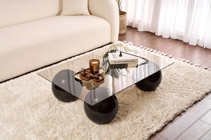 Koushik Sofabord 110 cm - Sort og bronze - Møbler - Borde - Sofabord