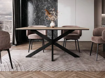 Kovrel Spisebord 160 cm Rektangulær - Sort/Brun - Møbler - Borde - Spisebord og køkkenbord