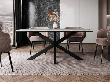 Kovrel Spisebord 160 Rektangulær - Sort/Grå - Møbler - Borde - Spisebord og køkkenbord