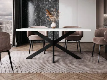 Kovrel Spisebord 160 Rektangulær - Sort/Hvid - Møbler - Borde - Spisebord og køkkenbord