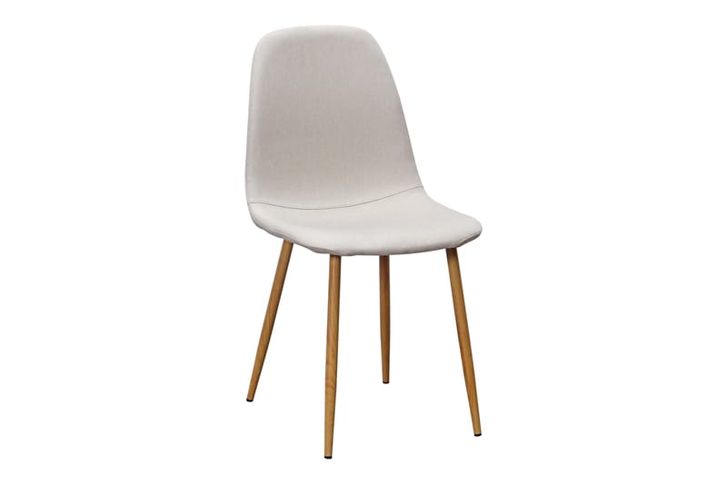 Kronblom Spisebord 120 cm + 4 stk Nibe stol beige med egetræben - Hvid/Beige - Møbler - Borde - Spisebordssæt