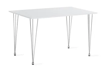 Kronblom Spisebord 120 cm + 4 stk Nibe stol beige med egetræben - Hvid/Beige - Møbler - Borde - Spisebordssæt