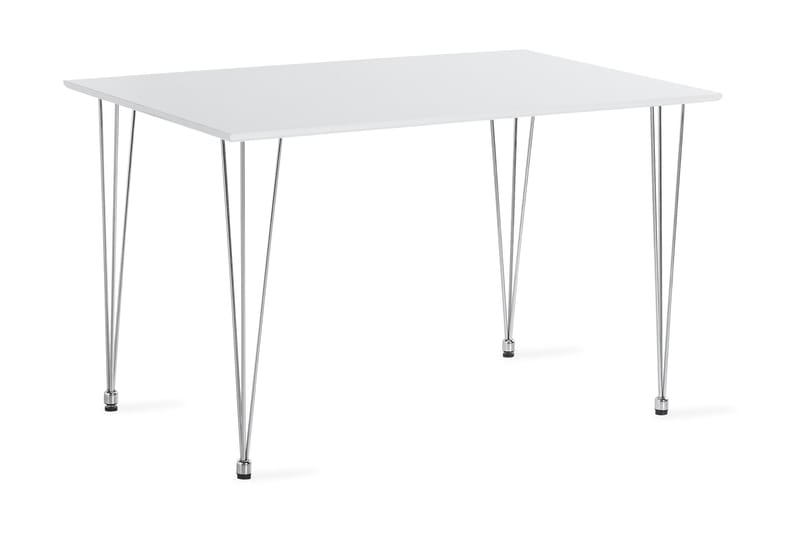 Kronblom Spisebord 120 cm + 4 stk Nibe stol brun med egetræben - Hvid/Brun - Møbler - Borde - Spisebordssæt