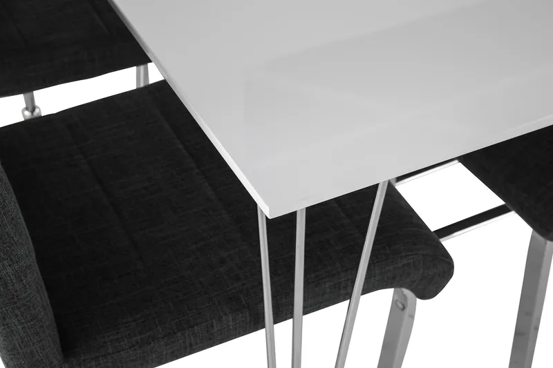 Kronblom Spisebordssæt 120cm m. 4 Cibus Stole - Hvid/Grå - Møbler - Borde - Spisebordssæt