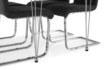 Kronblom Spisebordssæt 120cm m. 4 Cibus Stole - Hvid/Grå - Møbler - Borde - Spisebordssæt