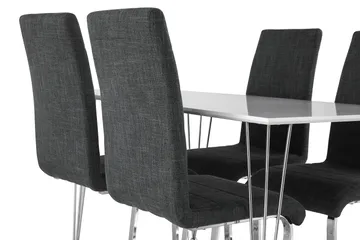 Kronblom Spisebordssæt 120cm m. 4 Cibus Stole - Hvid/Grå - Møbler - Borde - Spisebordssæt