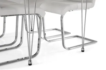 Kronblom Spisebordssæt 120cm m. 4 Cibus Stole - Hvid/Krom - Møbler - Borde - Spisebordssæt