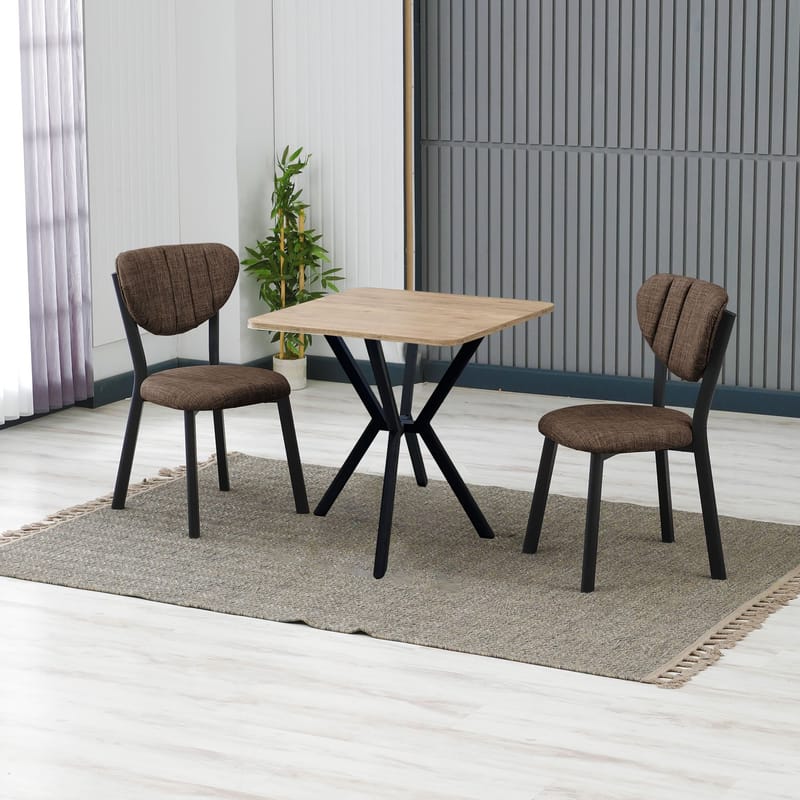 Krylor spisegruppe bord 70 cm + 2 stole - Brun Valnød - Møbler - Borde - Spisebordssæt