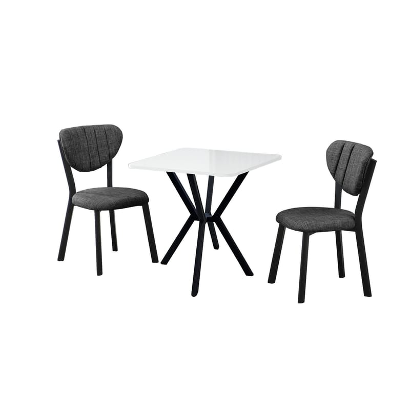 Krylor spisegruppe bord 70 cm + 2 stole, Antracit Hvid