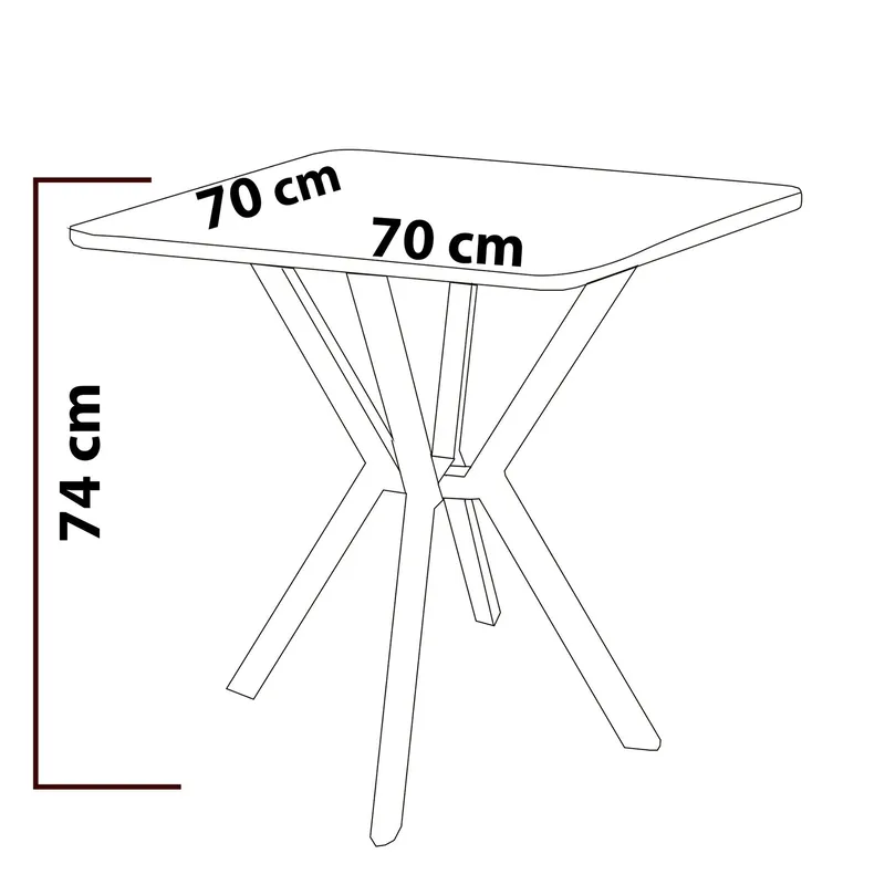 Krylor spisegruppe bord 70 cm + 2 stole - Antracit Sort - Møbler - Borde - Spisebordssæt