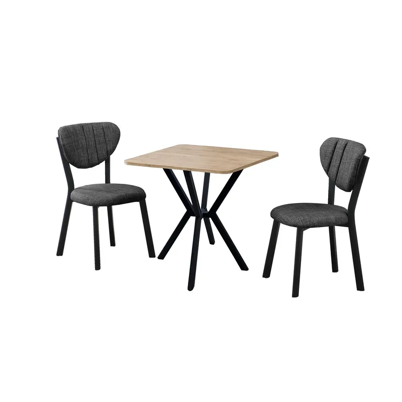 Krylor spisegruppe bord 70 cm + 2 stole, Antracit Valnød