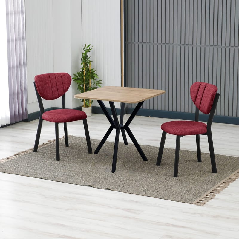 Krylor spisegruppe bord 70 cm + 2 stole - Vinrød Valnød - Møbler - Borde - Spisebordssæt