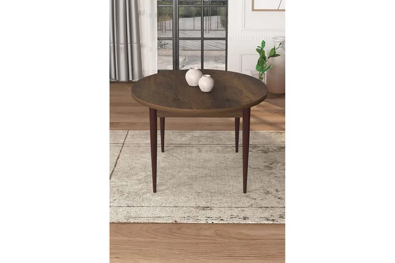 Kummer Spisebord 90 cm Rund - Brun - Møbler - Borde - Spisebord og køkkenbord