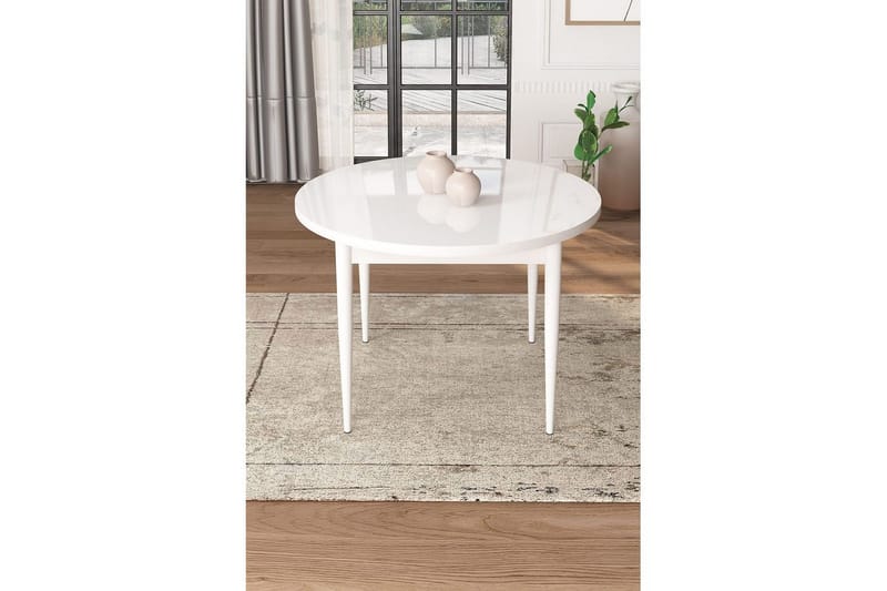 Kummer Spisebord 90 cm Rund - Hvid - Møbler - Borde - Spisebord og køkkenbord