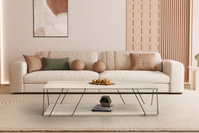 Labranda Sofabord 120 cm - Sort/Marmor - Møbler - Borde - Sofabord