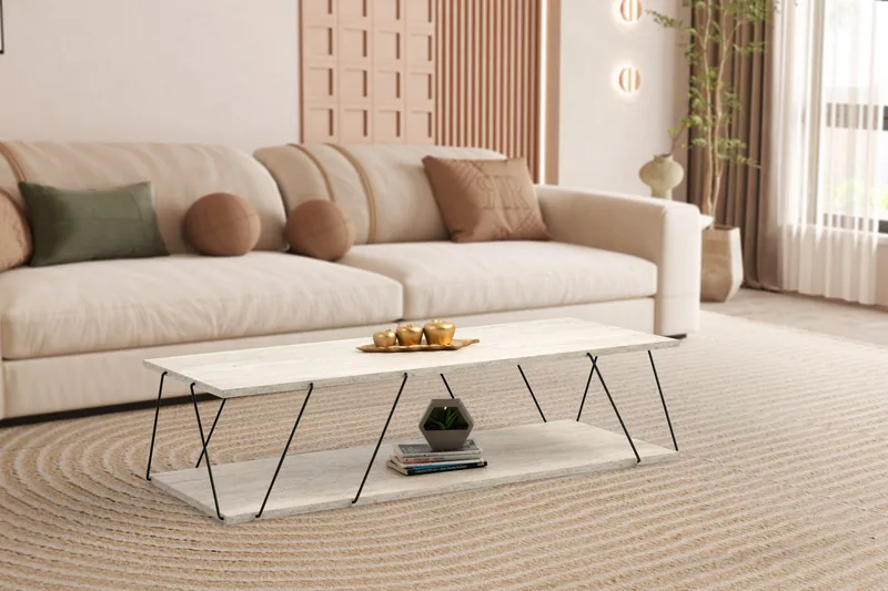 Labranda Sofabord 120 cm - Sort/Marmor - Møbler - Borde - Sofabord